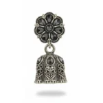Buy Oxidized Silver Plated Floral Stud Jhumka Earrings Online