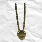 Ethnic Matte Gold Plated Temple Jewellery Long Haram Necklace